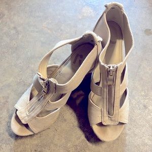 Nude Wedge Sandals